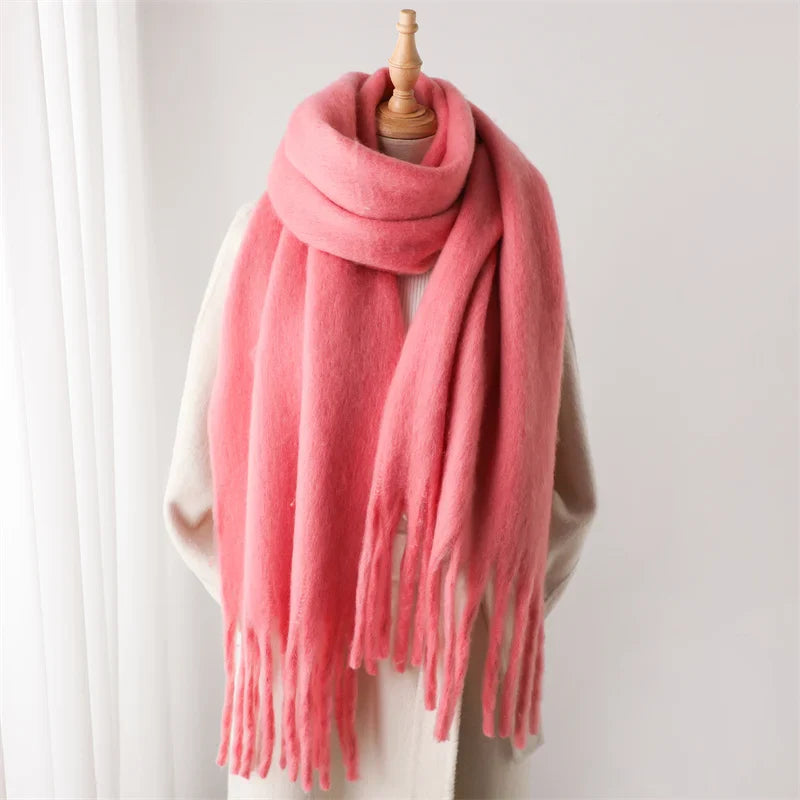 Cashmere Winter Pashmina Blanket Wrap - Thick And Soft Scarf Peach Scarfs-L