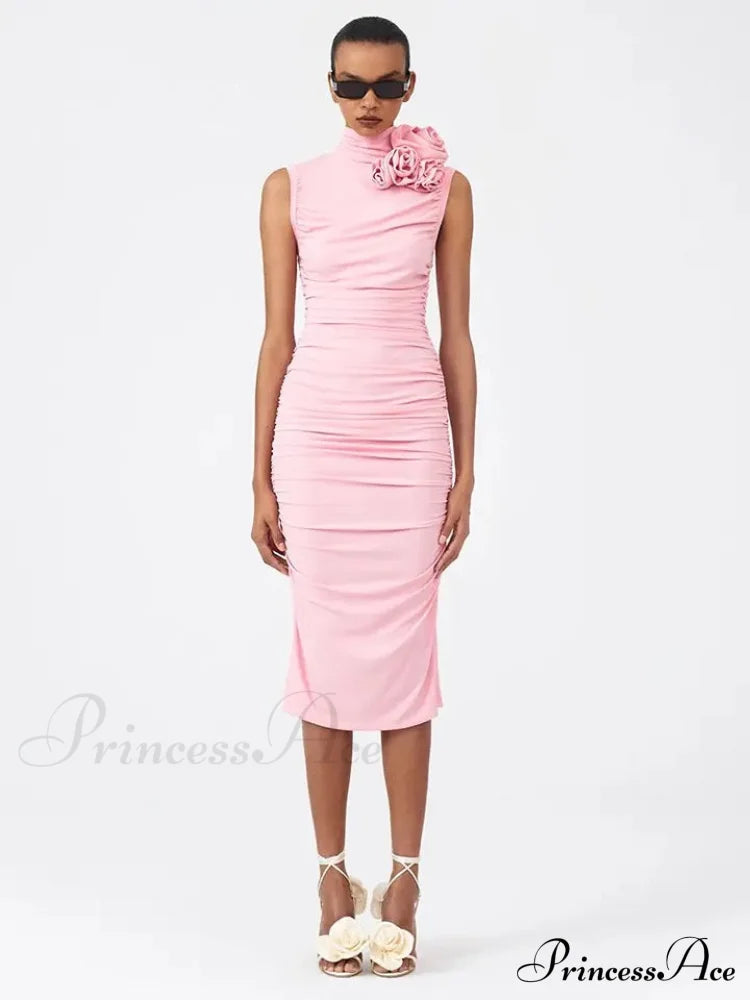 Abigail Flower Stylish Midi Dress