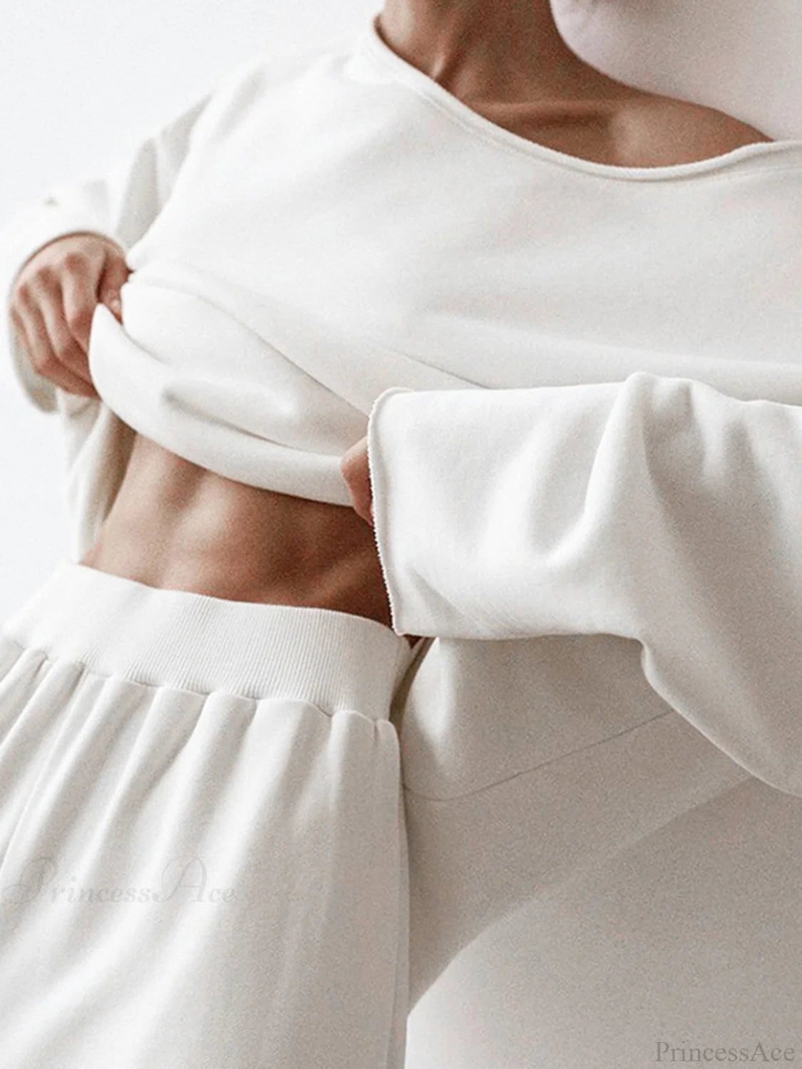 Asymmetrical Off Graceful Shoulder Solid Sweatshirt Sweatshirts