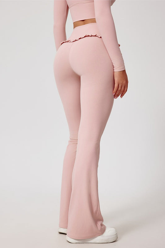 Lace Detail High-Rise Booty Sculpting Yoga Leggings