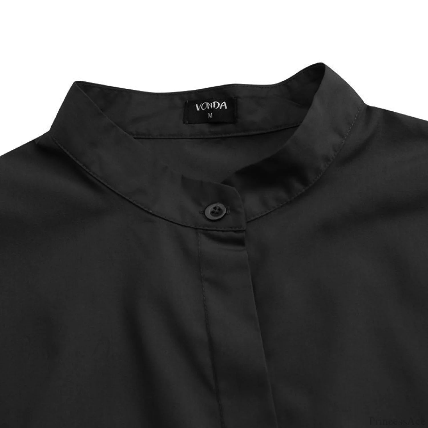 Blouse Office Arm - V Button Women’s Flare Up White Neck