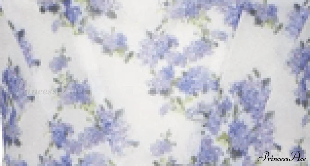 Blue Hydrangea Stylish Maxi Princess Dress