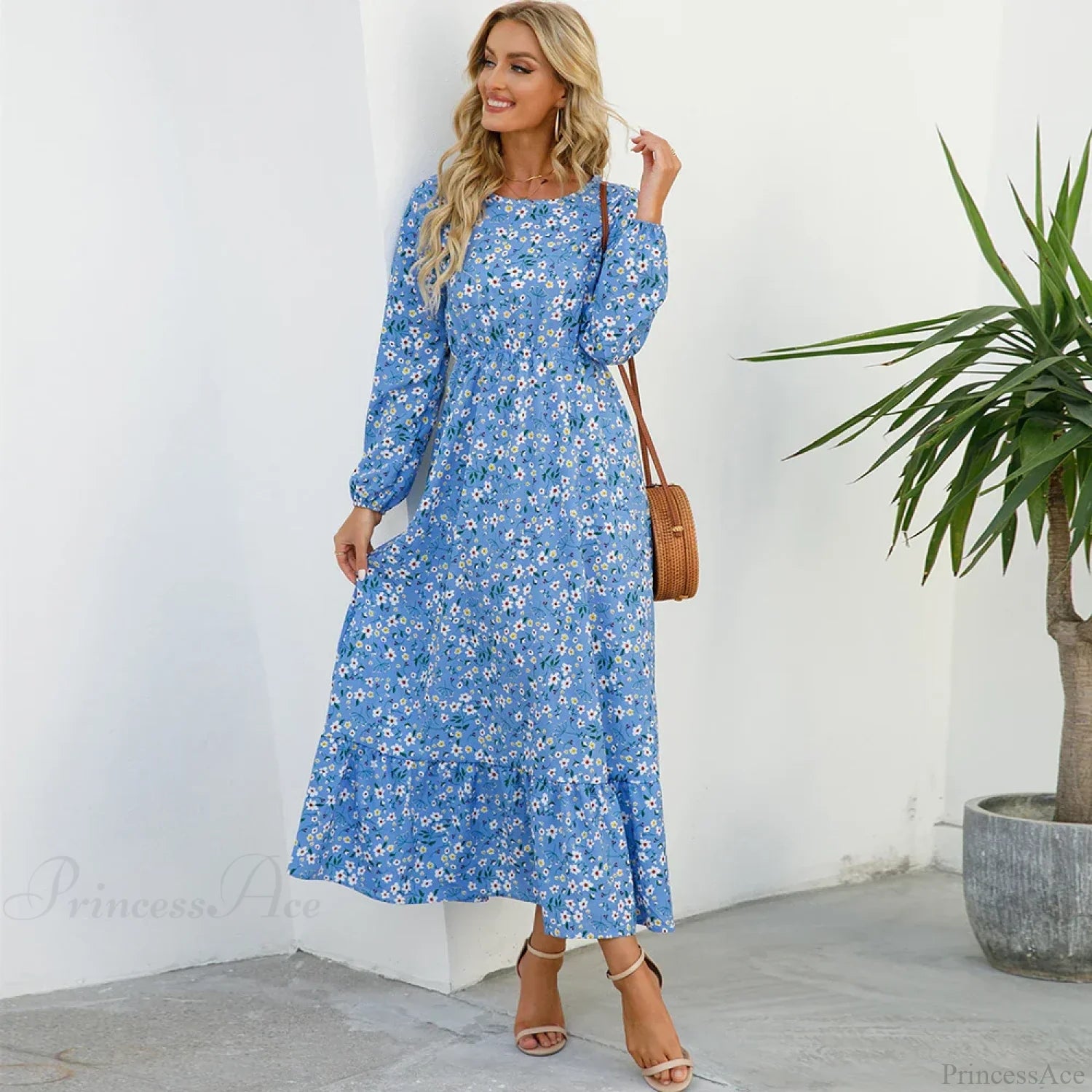 Bohemian Women’s Chiffon Floral Maxi Dress cloro12 / S oldfloraldress-250126