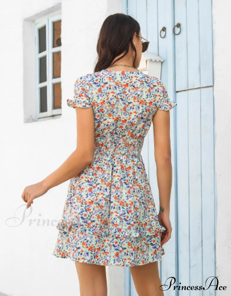 Bow Hollow Flowered With Skirt Design M / Apricot