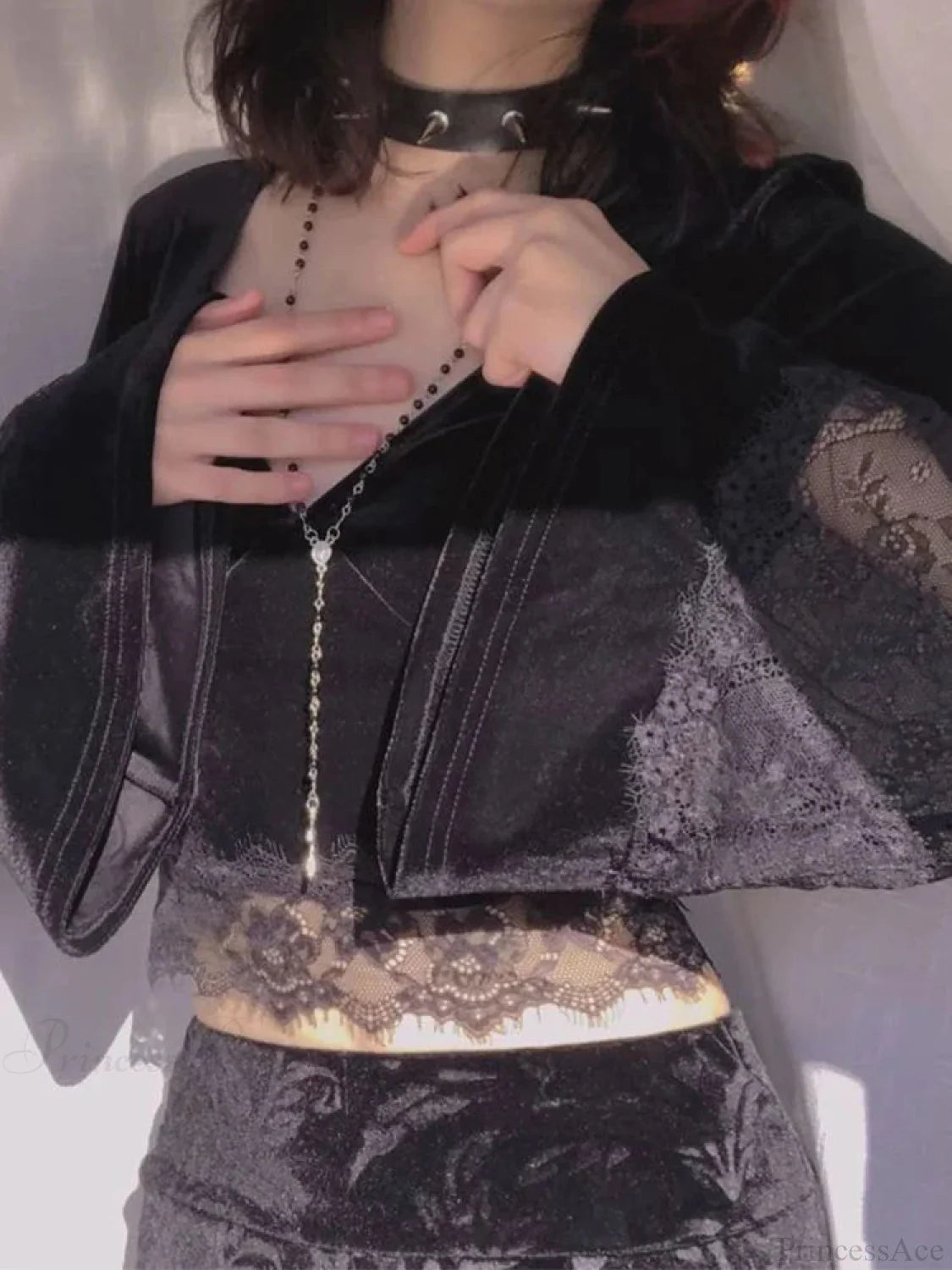 Bright Lace Sleeve Knit Top