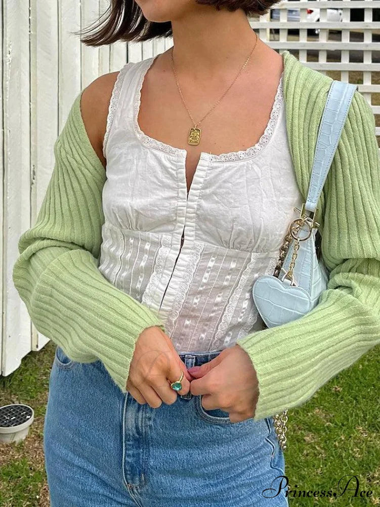 Bright Stripe Printed Brushed Modern Narrow Fringe Scarf - Multicolor White / S Tops&Tees