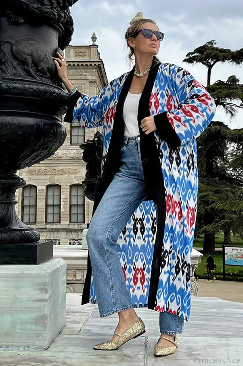 Brigitte One Of A Graceful Kind Ikat Maxi Kimono