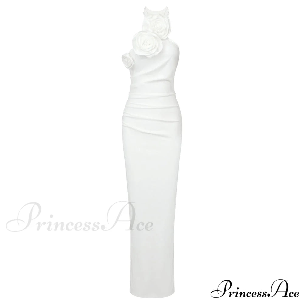 Calestina Elegant Maxi Dress White / Xs