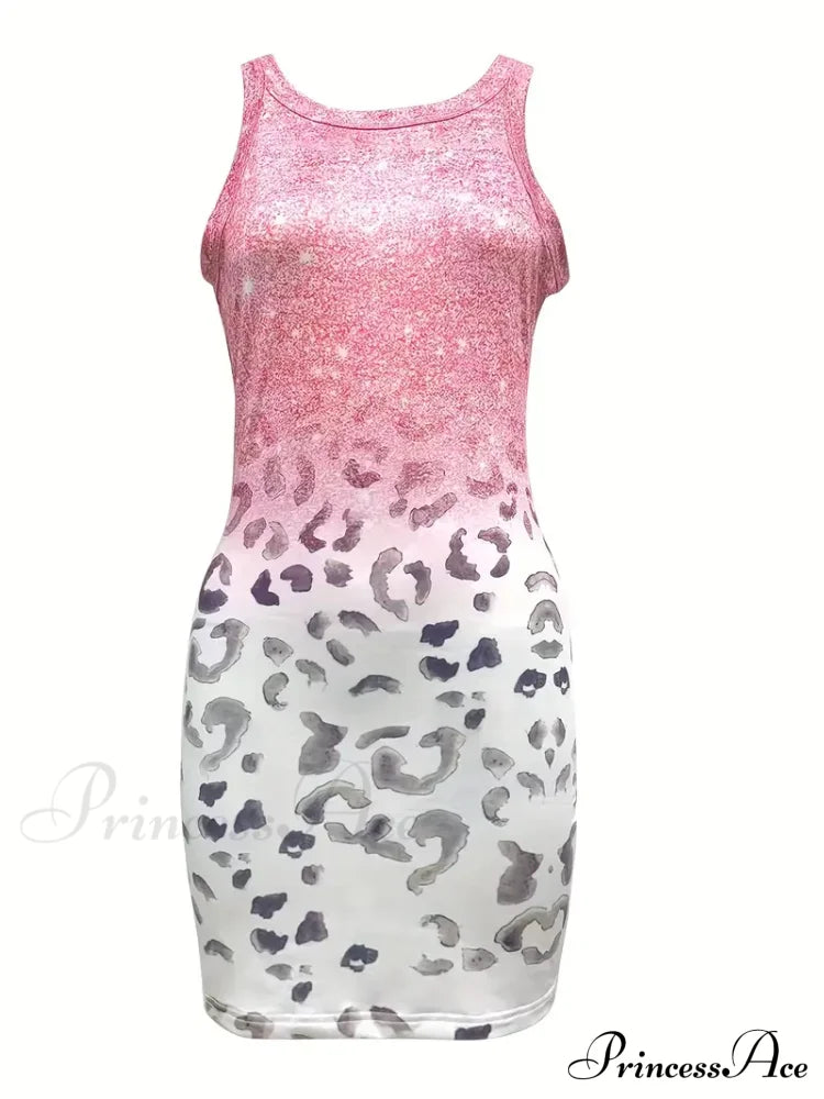 Casual Bodycon Tank Warm-Season Design Dress S / Gray Tank Pink Bodycon Dress