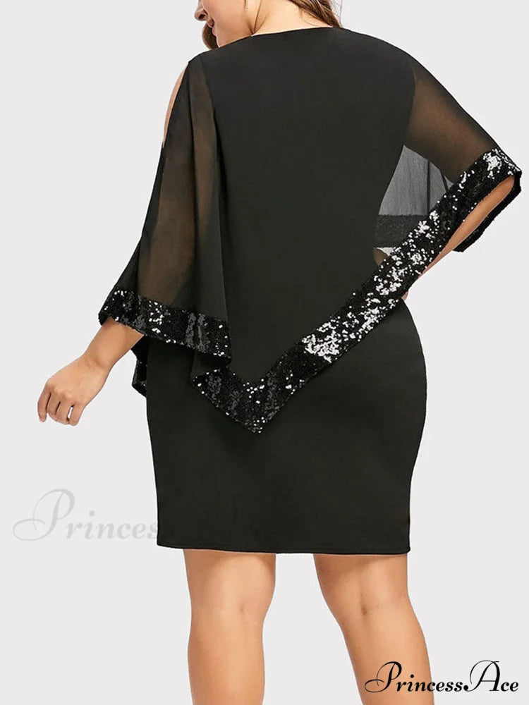 Cold Shoulder Long Trendy Sleeve Knit Top Dresses