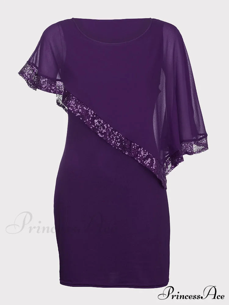 Cold Shoulder Long Trendy Sleeve Knit Top Dresses