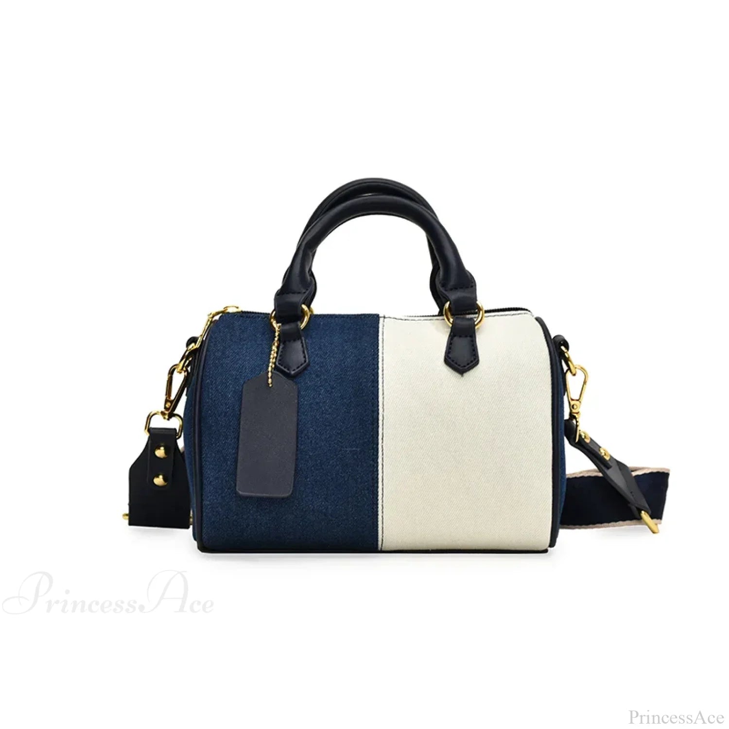 Colorblock Denim Mini Crossbody Handbag Blue And White / 20.5x14x6.5cm handbag-250126
