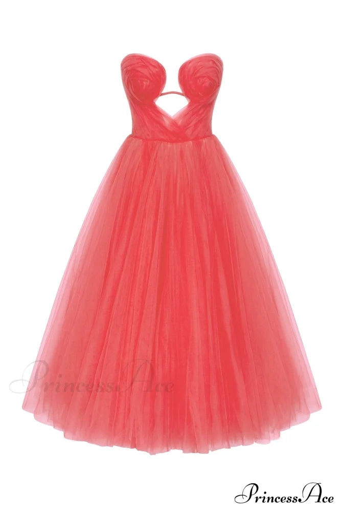 Coral tender midi tulle dress - Milla