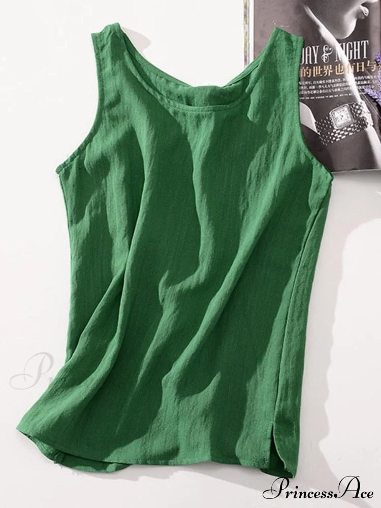 Cotton Linen Sleeveless Tops