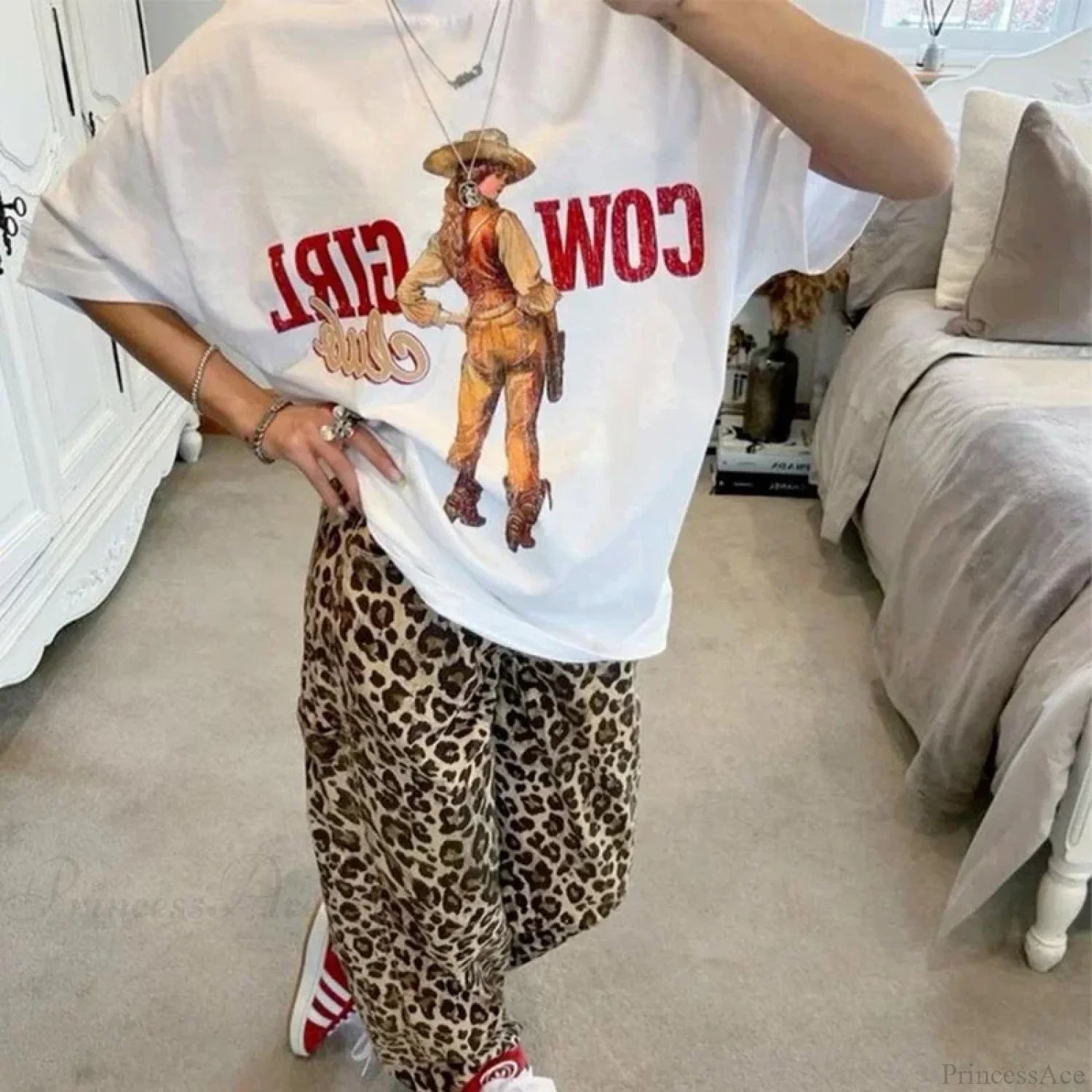 Cute Cowgirl Western Vintage T-shirt WHITE / S t-shirt-250223