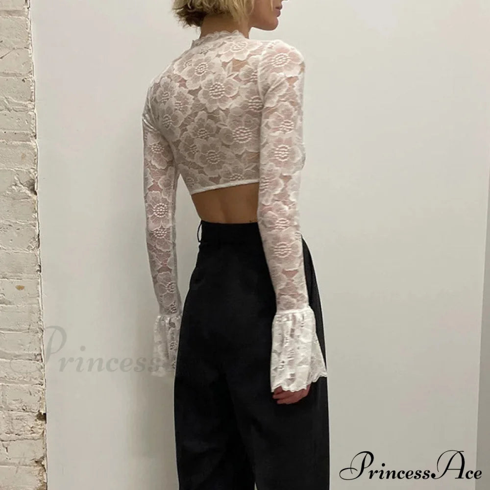 Deep V Neck Sleeveless Bodycon Classic Club Mini Dress - Black L / White Lace Tops