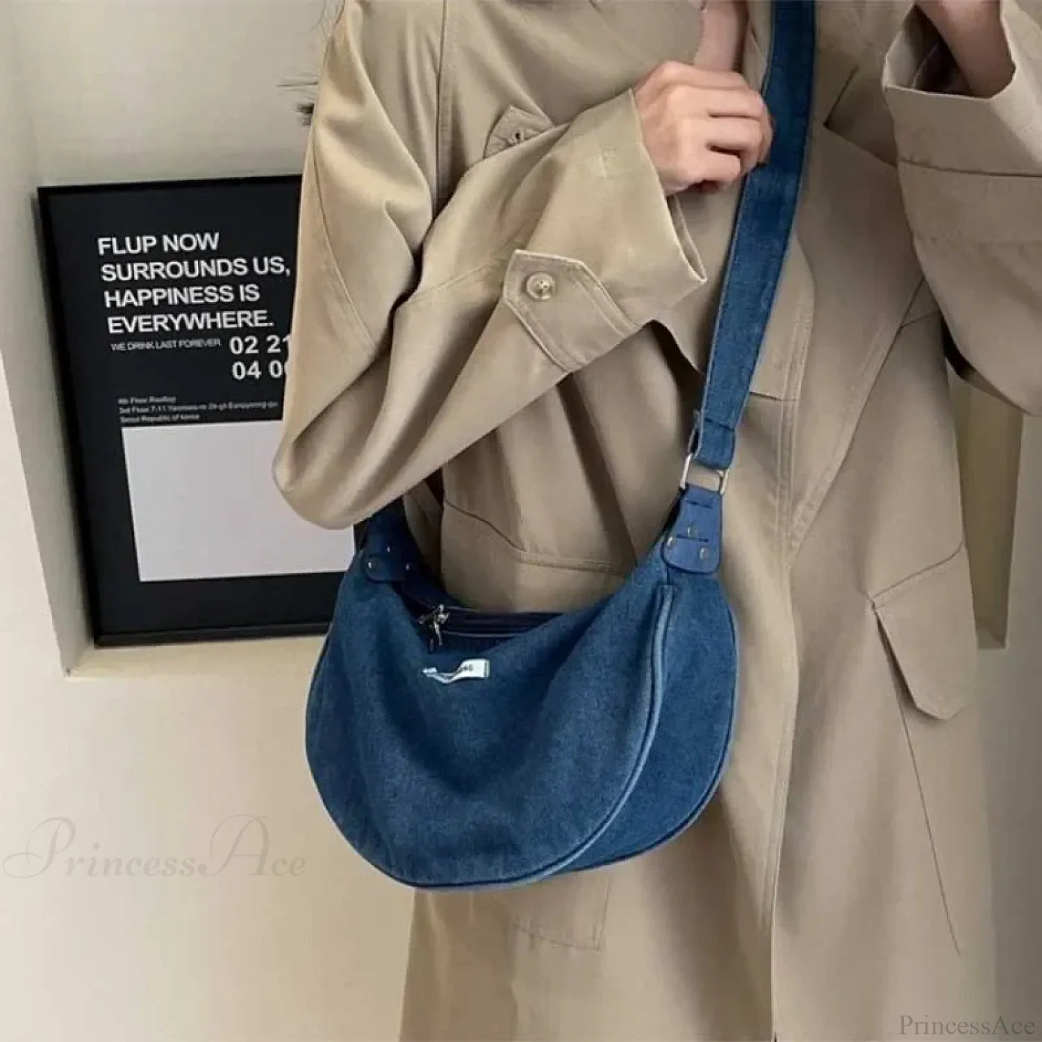 Denim Adjustable Strap Crossbody Shoulder Bag shoulder-250126