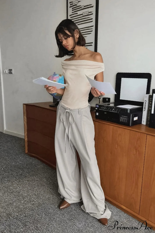 Effortless Chic Drawstring Wide-Leg Pants