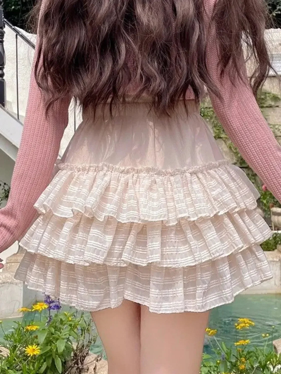 Elastic Waist Lace Skirt skirts-250223