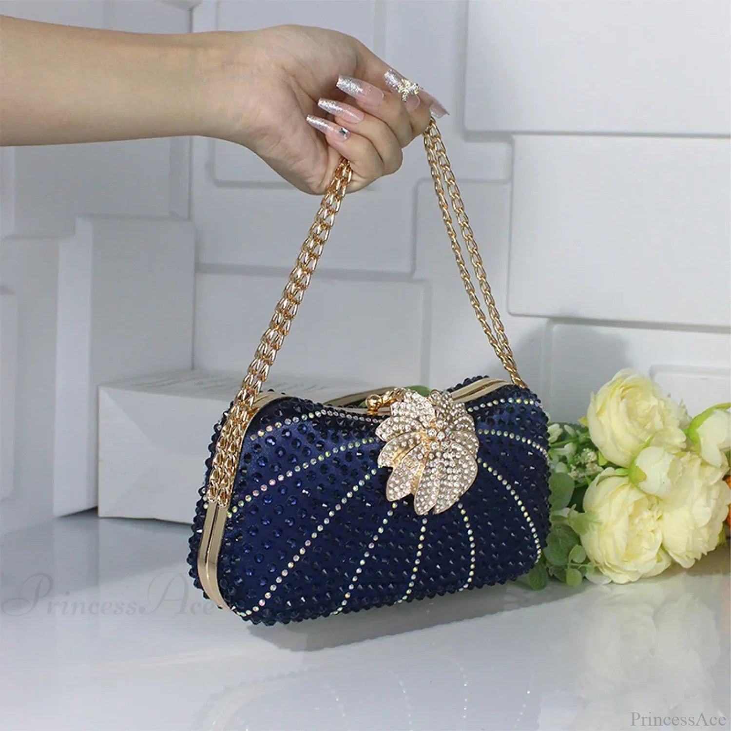 Elegant Crystal Shiny Evening Clutch Purse Wedding Bag clutchbag-250126