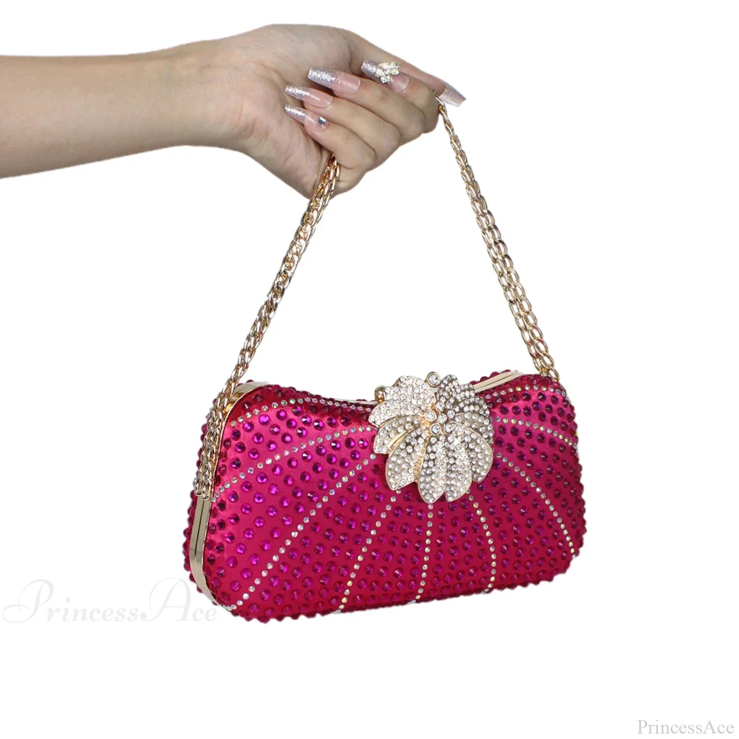 Elegant Crystal Shiny Evening Clutch Purse Wedding Bag color2 / 20x5x10cm clutchbag-250126