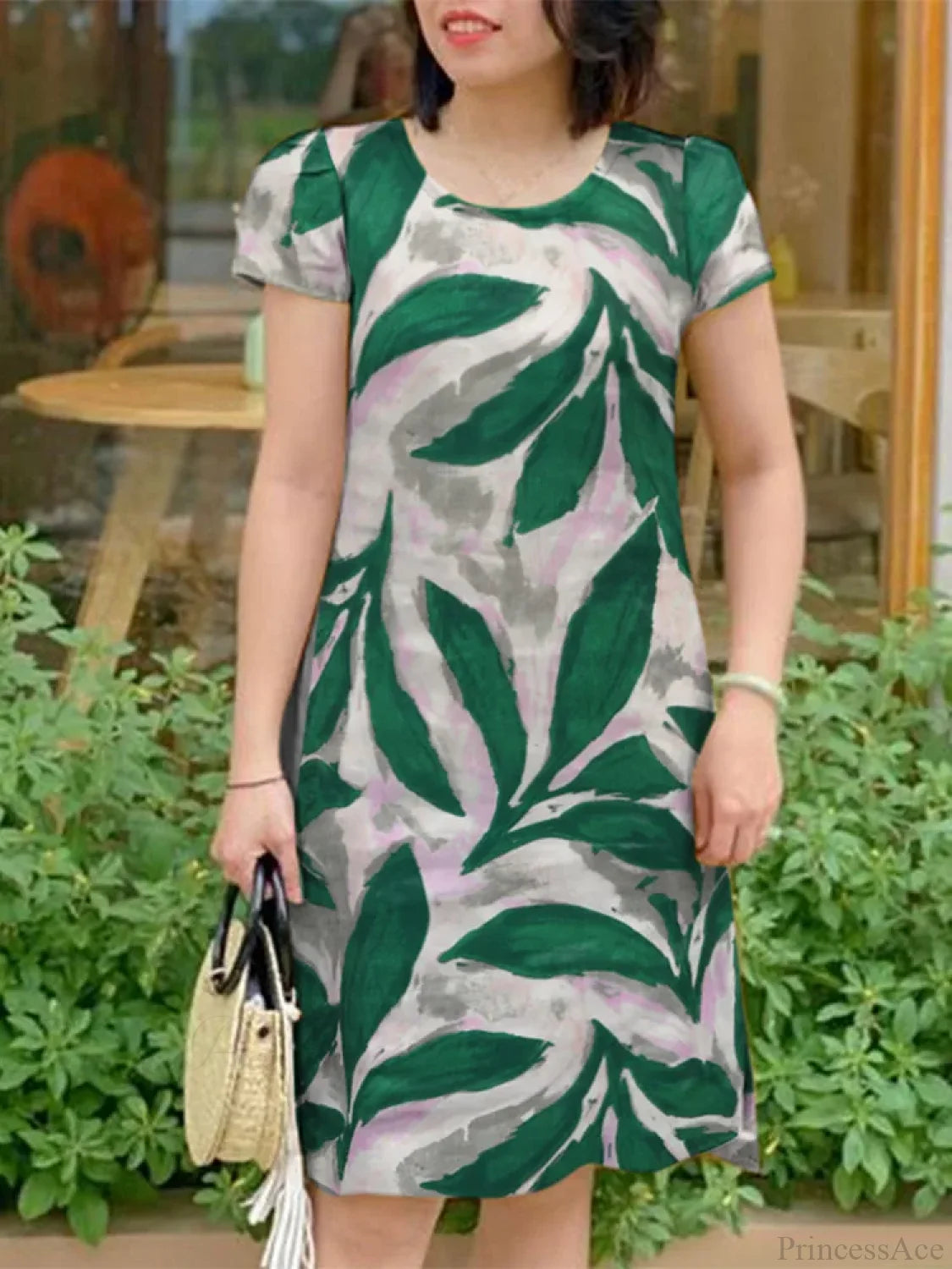 Elegant Floral Sundress Casual Floral Dress B-Green / S oldfloraldress-250126