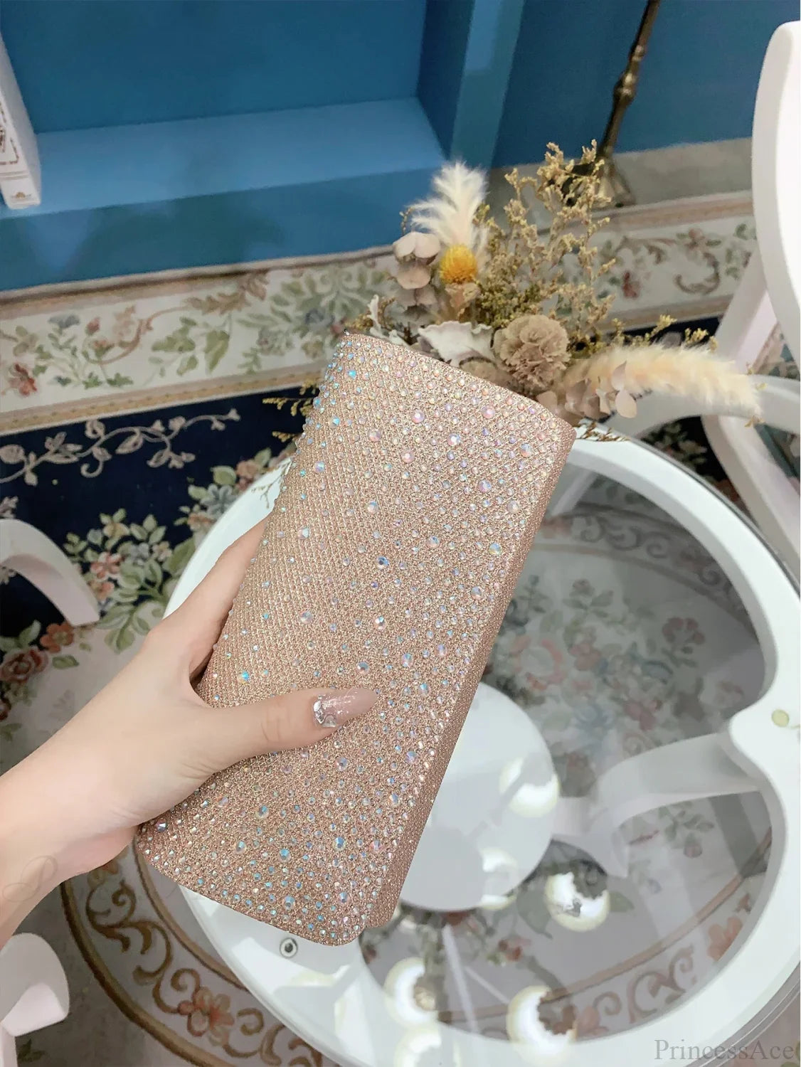 Elegant Sparkling Rhinestone Dinner Banquet Envelope Bag clutchbag-250126