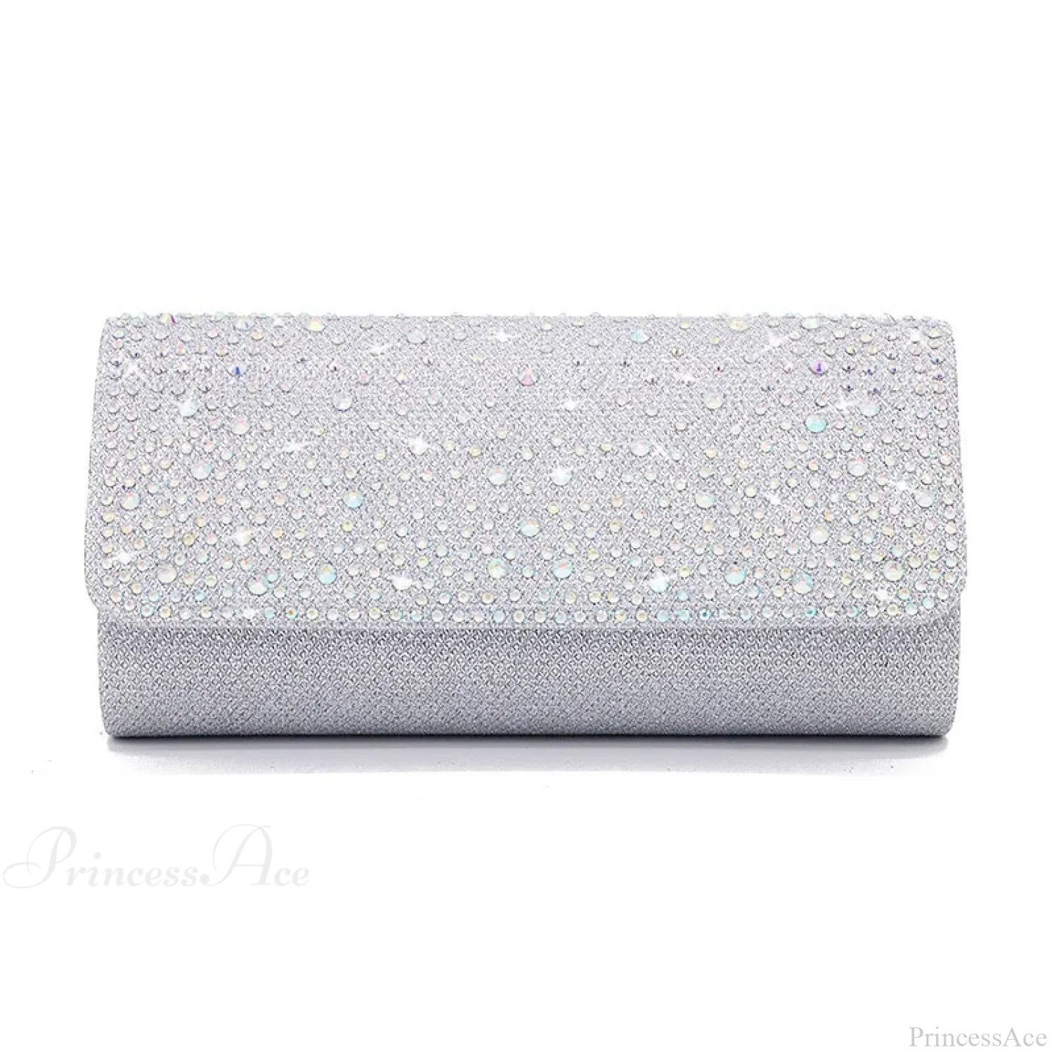 Elegant Sparkling Rhinestone Dinner Banquet Envelope Bag Silvery clutchbag-250126