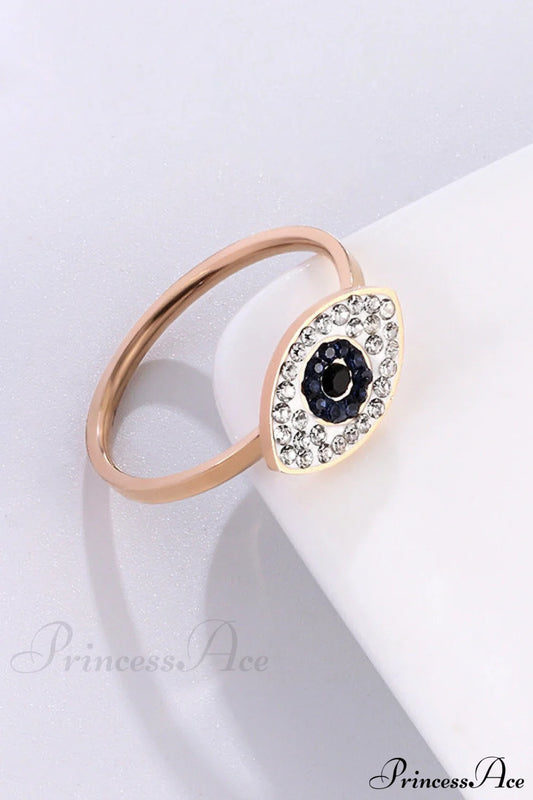 Eye Of God Rose Gold 14K Titanium Steel Rings Rose Gold / 6