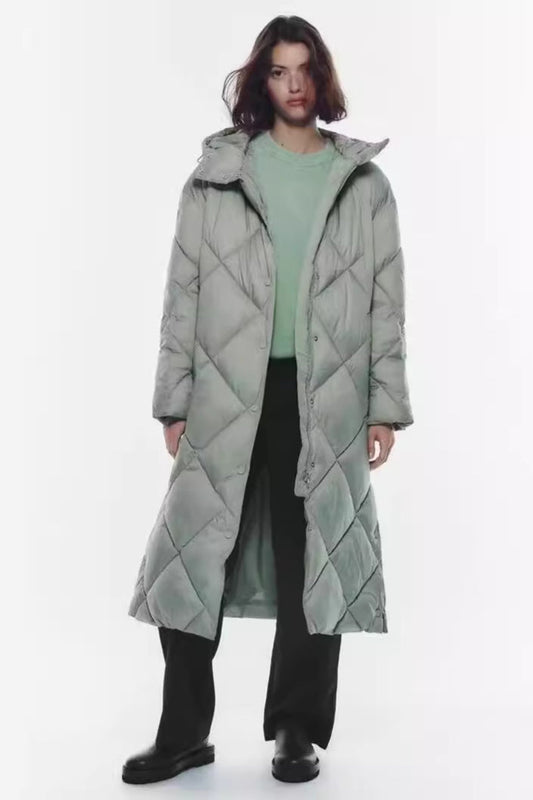 Padded Longline Hooded Puffer Coat coats