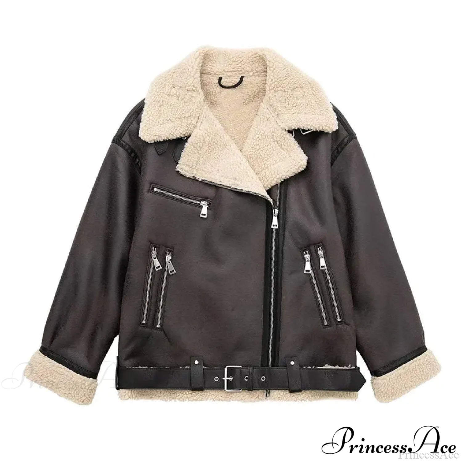 Faux Fur Stylish Double-sided Zipper Jacket