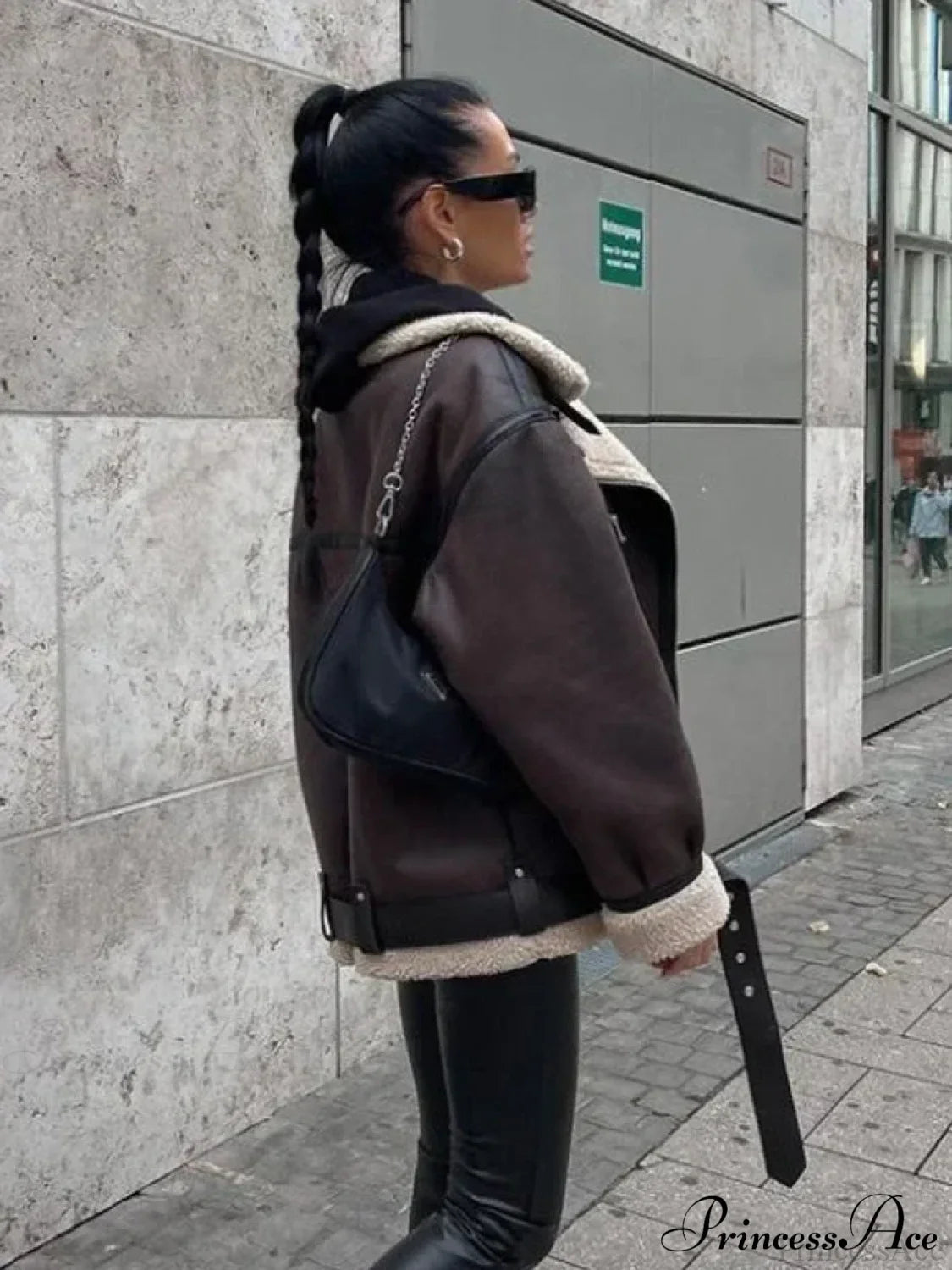 Faux Fur Stylish Double-sided Zipper Jacket