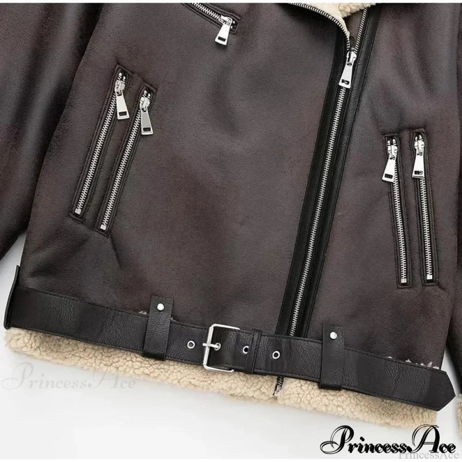 Faux Fur Stylish Double-sided Zipper Jacket