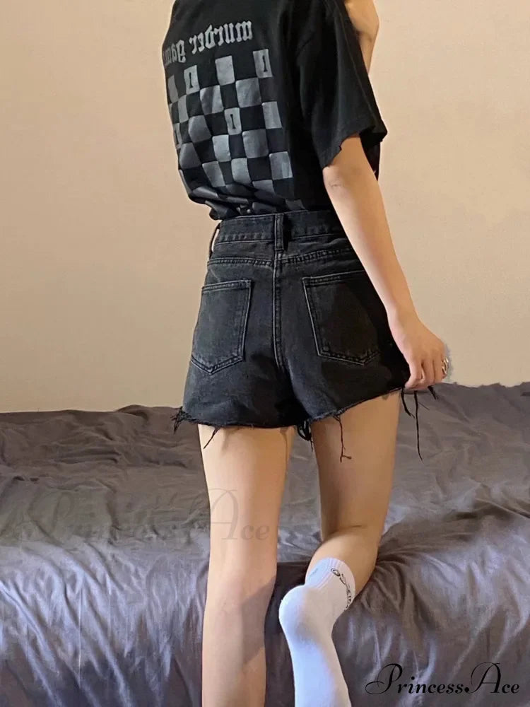 Feynzz’s Summer Trend Women’s Salty Sweet Western-Style Age-Reducing Fried Street Denim Shorts Jean