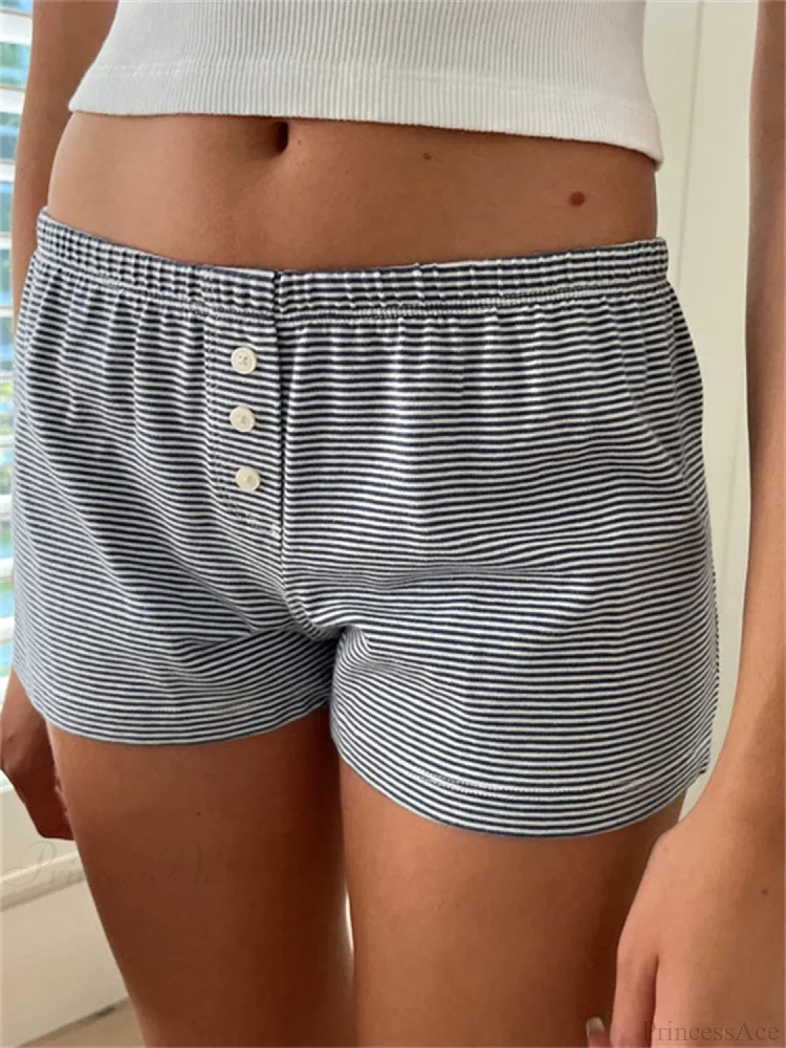 Floral Heart Striped Lounge Short grey / S short-250223