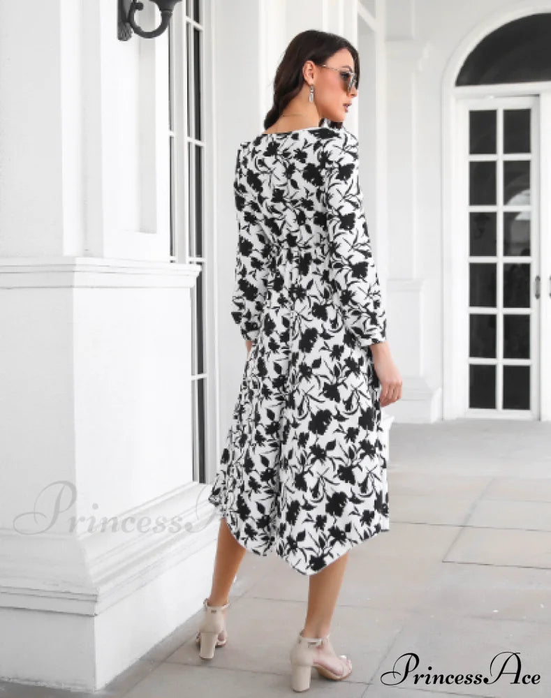 Floral Irregular Long Skirt