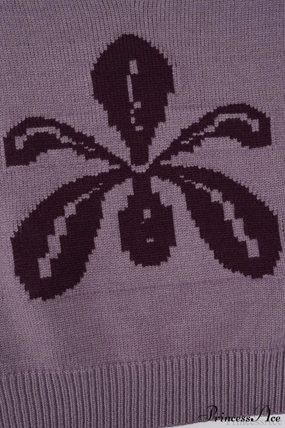 Floral Jacquard V-Neck Long-Sleeve Knit Top