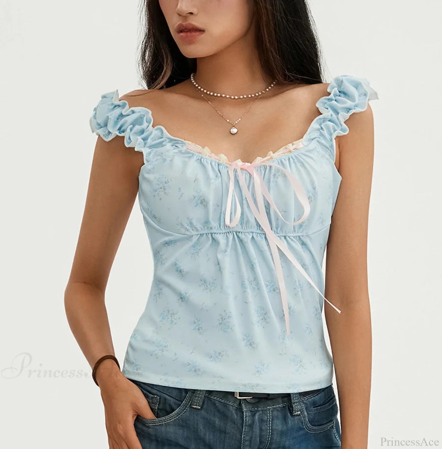 Floral Lace Patchwork Sleeveless Slim Fit Club Crop Vest croptop-250126