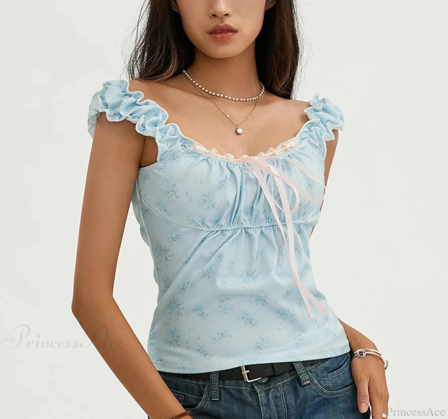 Floral Lace Patchwork Sleeveless Slim Fit Club Crop Vest croptop-250126