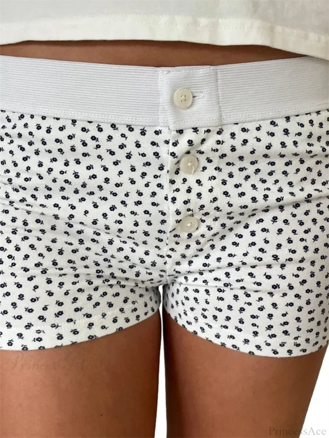 Floral Striped Pajama Sleep Short grey / S short-250223