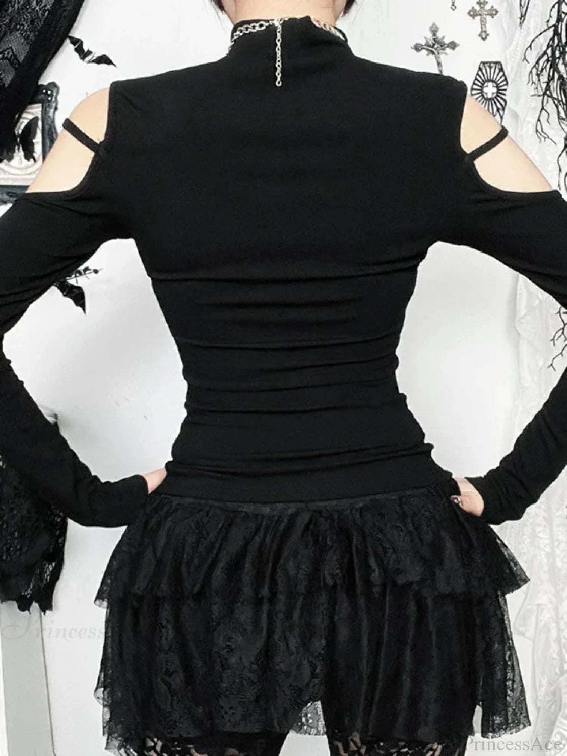 Flower Square Collar Knitted Top