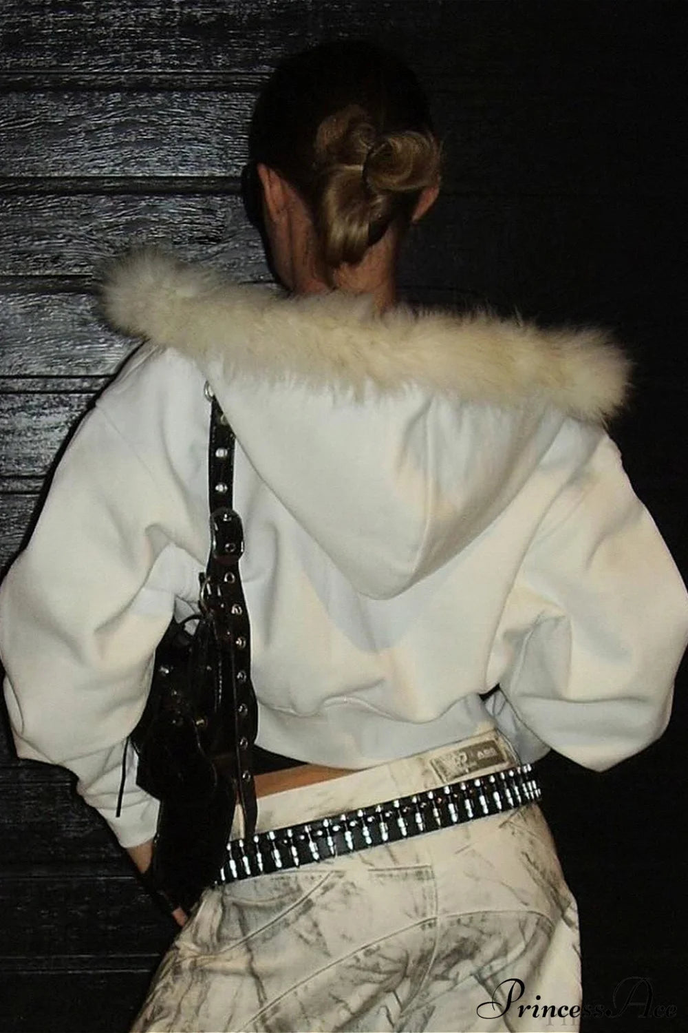 Fuzzy Solid Long Sleeve Zip-Up Hoodie