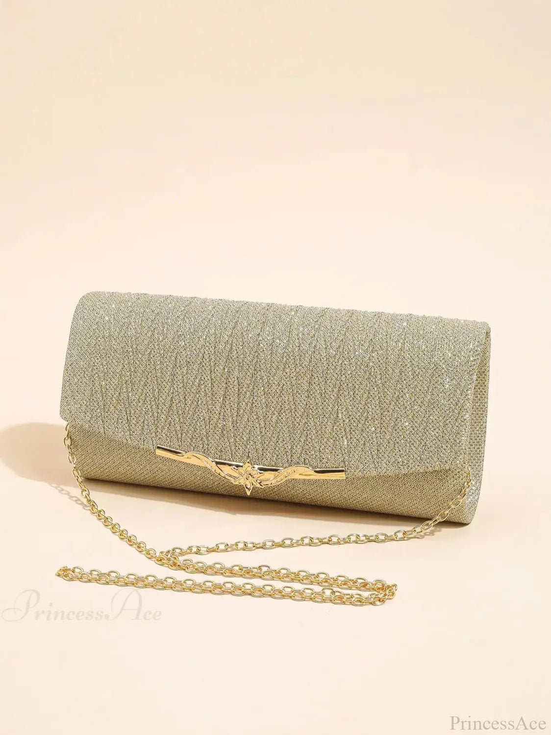 Glitter Envelope Evening Bag Detachable Chain Clutch Bag Gold / (20cm clutchbag-250126