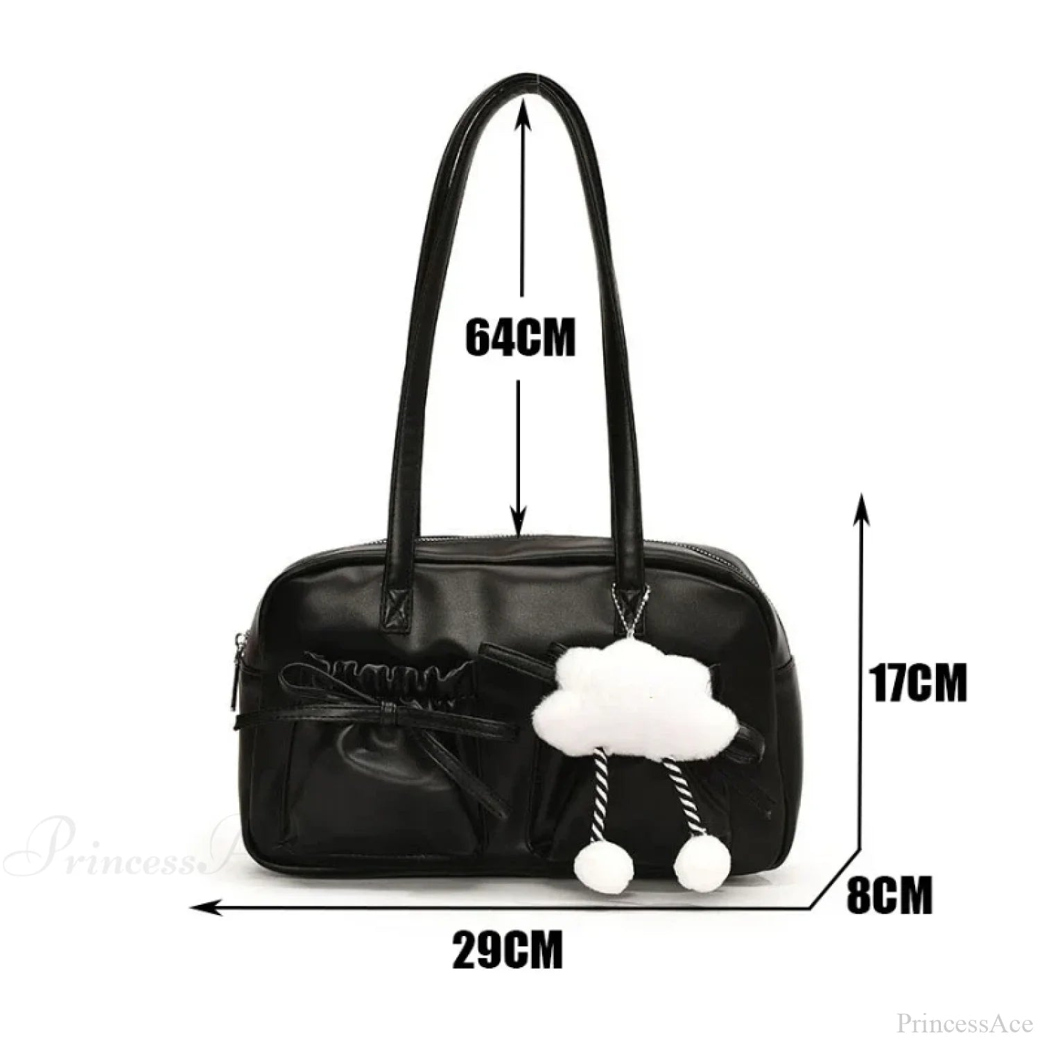 Glossy PU Sewing Thread Shoulder Bag shoulder-250126
