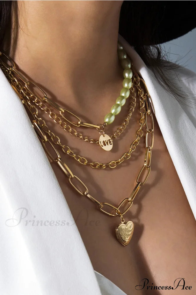 Gothic Layered Baroque Charming Pearl Chunky Chain Necklace