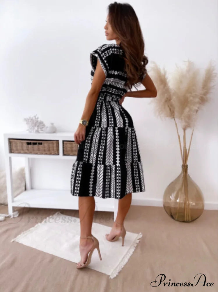 Gown Design Ruffle With Casual And Up Warm-Season Lace Belt M / Blue Dresses