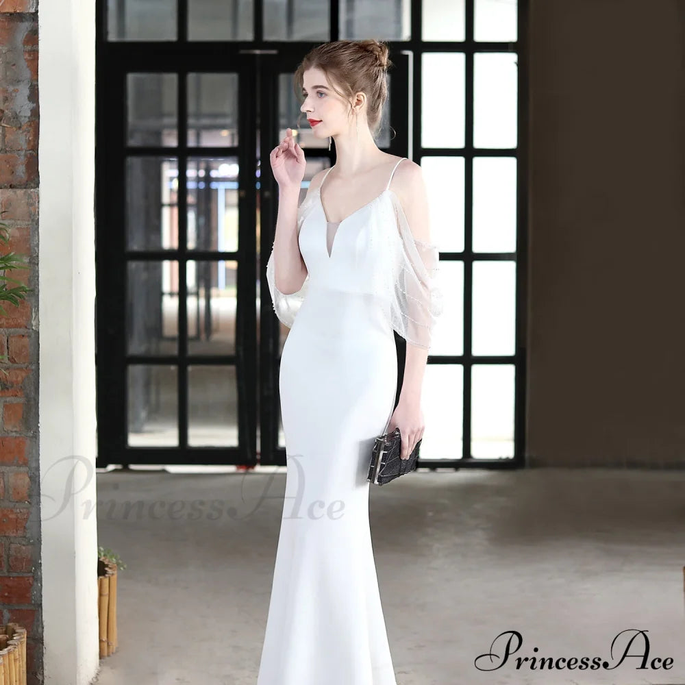 Grace Mesh Stylish Trim Sleeve Dress S.o. Long Dresses