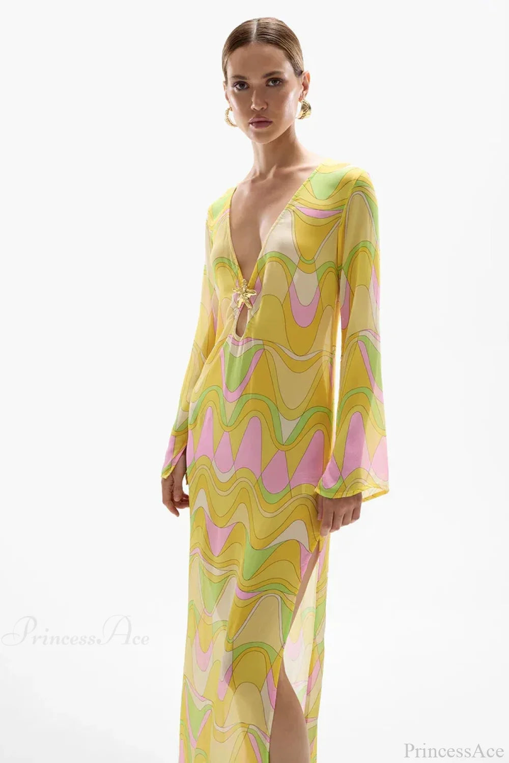 Halter Cutout Skirt Swim Two Piece Set