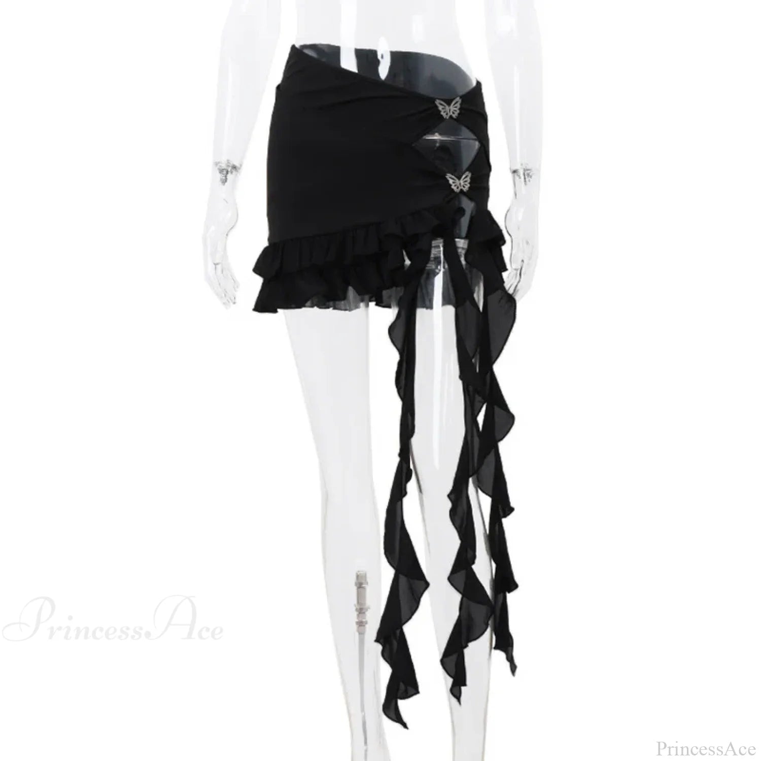 Hollow Out Metal Butterfly Skirt