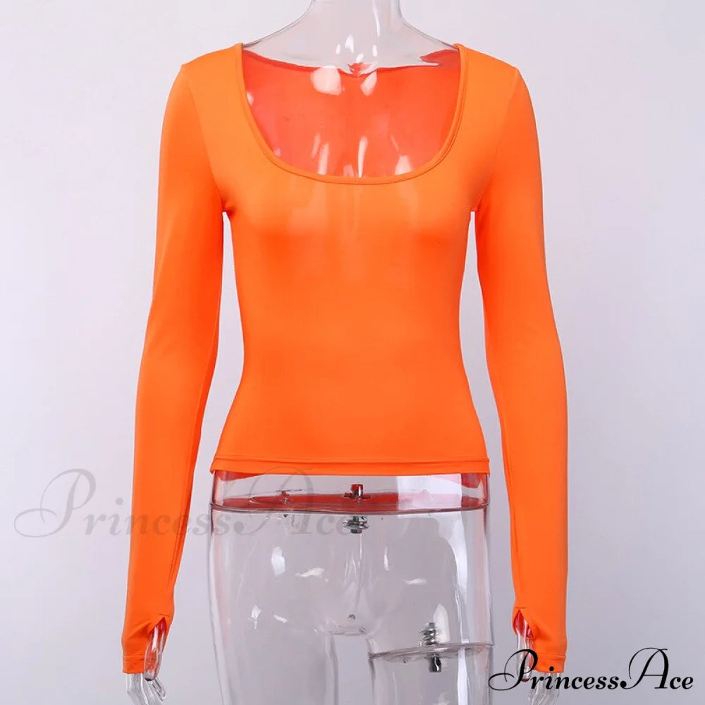 Hot Pink Crop Tops Orange / S